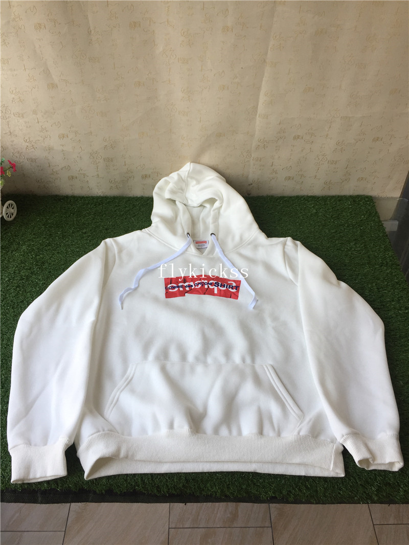 Supreme SUP Box Logo White Hoodie